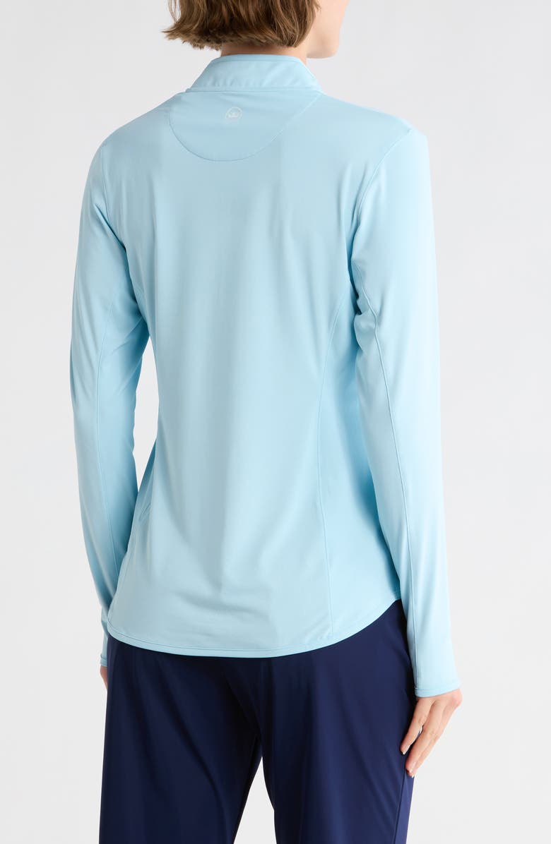 Peter Millar Lightweight Long Sleeve Quarter Zip Sun Shirt, Alternate, color, Skylight
