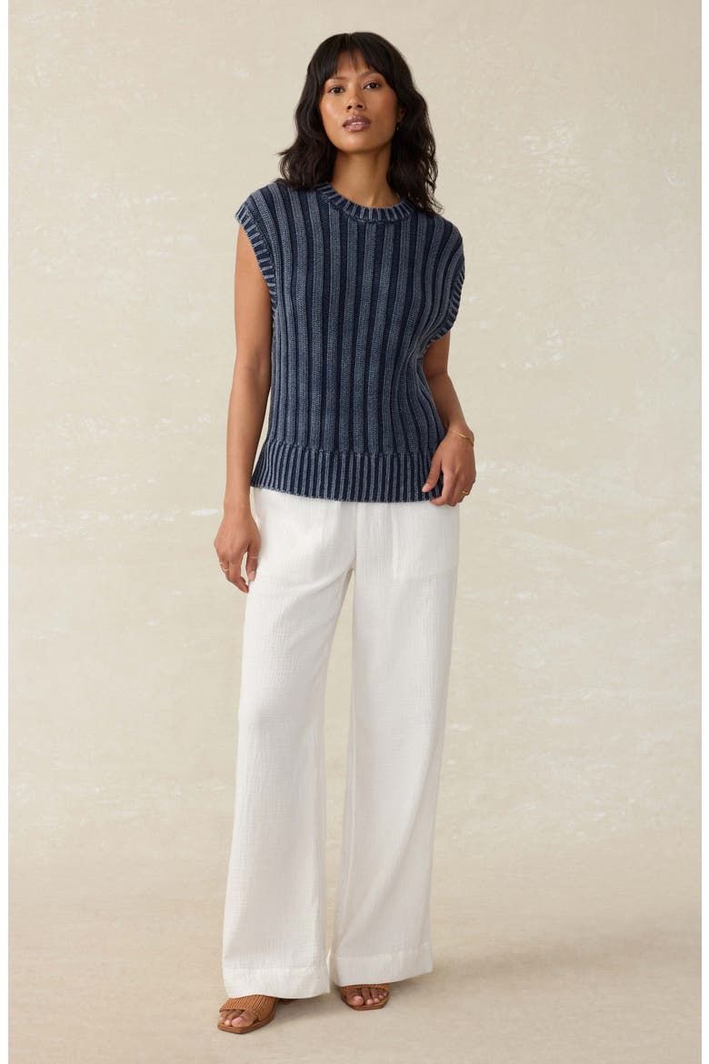 Sunwashed Organic Cotton Sweater Vest, Alternate, color, NAVY BLAZER