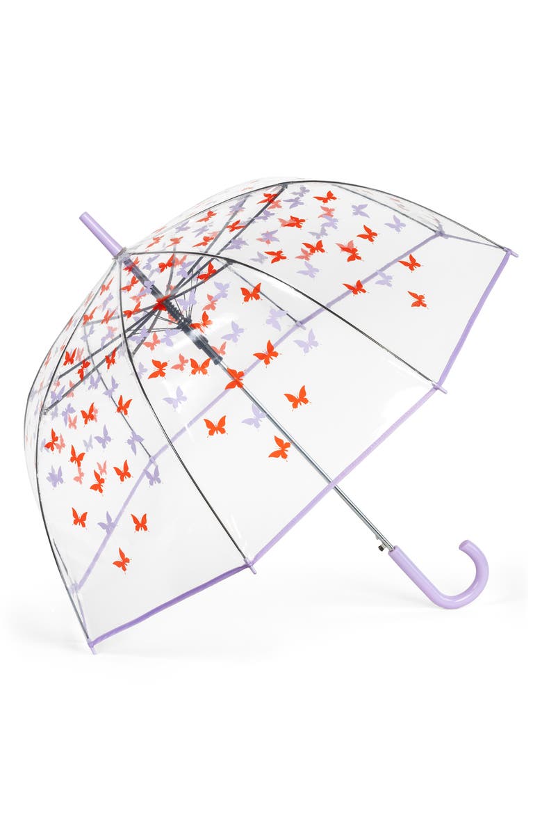 ShedRain Bubble Stick Transparent Dome Umbrella, Main, color, Flutter