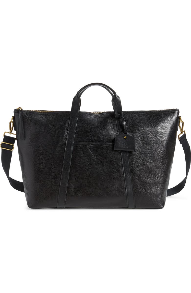 Madewell Essential Leather Overnight Bag, Main, color,