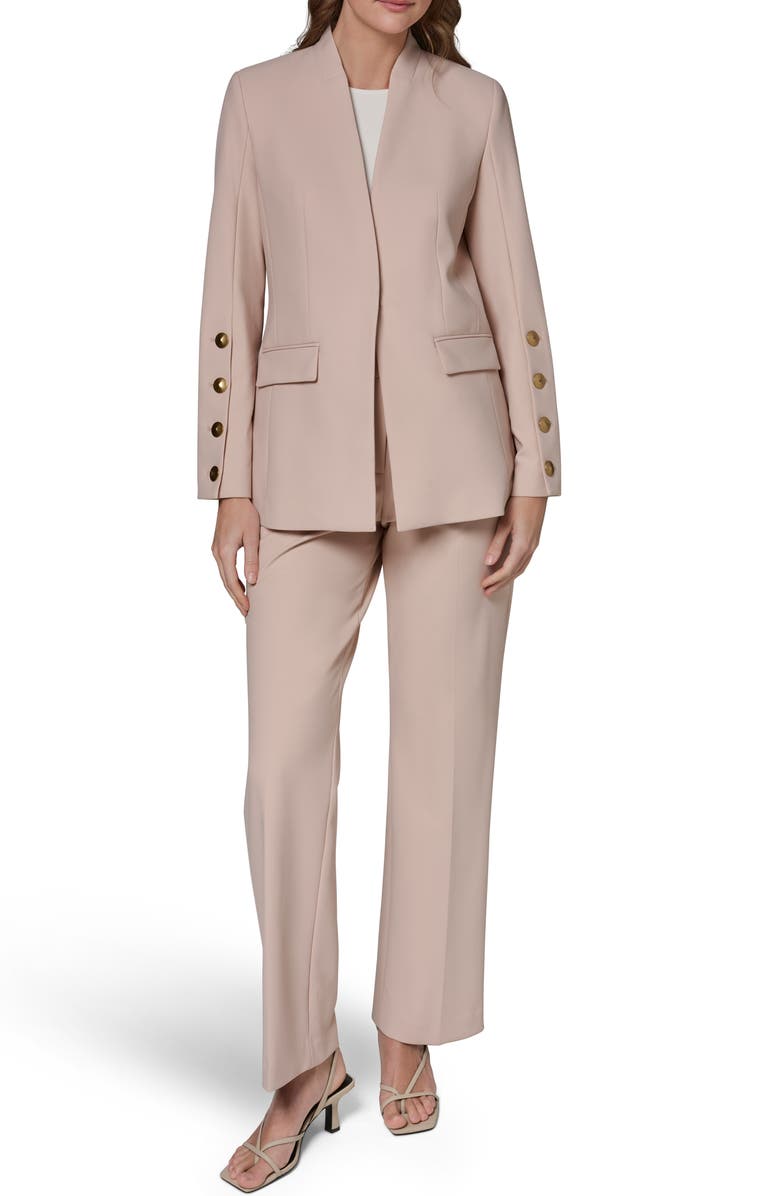 Donna Karan New York Button Sleeve Blazer, Alternate, color, Snow Petal
