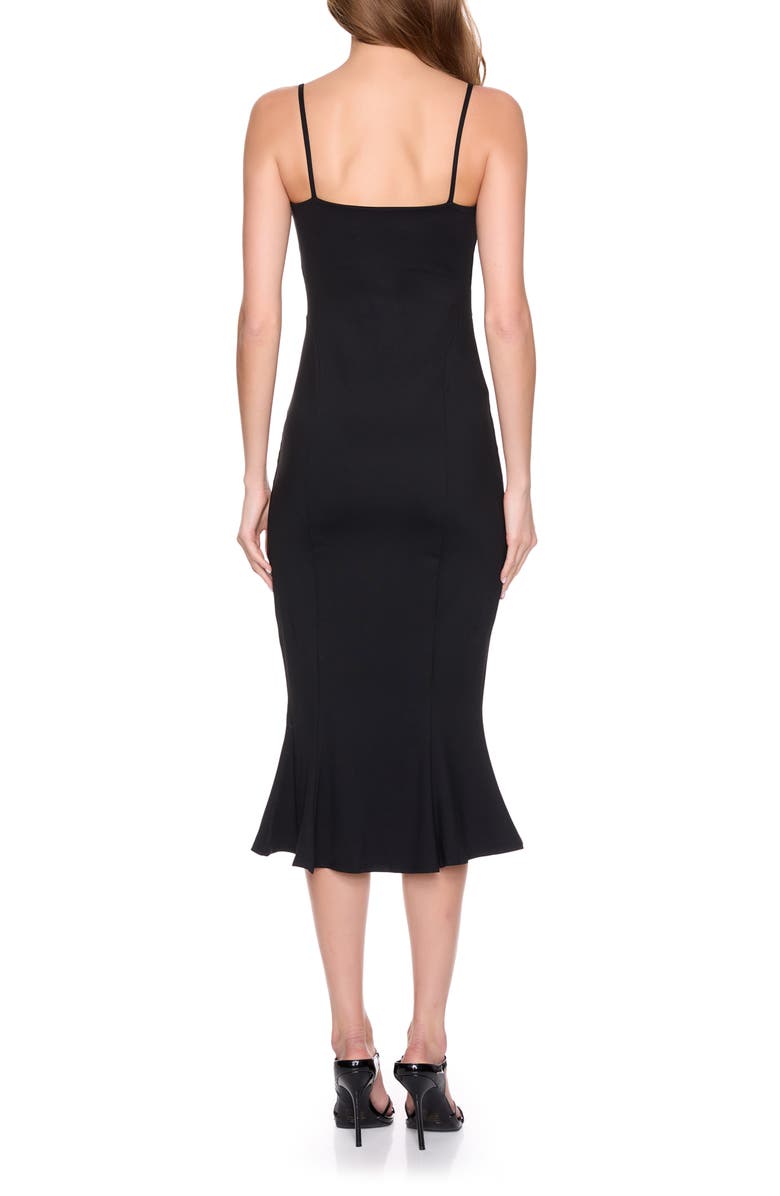 Susana Monaco Trumpet Midi Dress, Alternate, color, Black