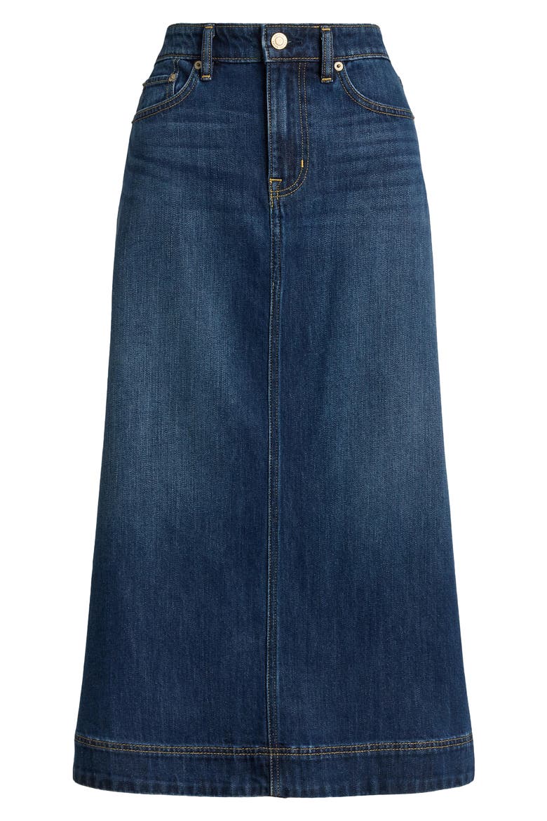 Denim Midi Skirt, Alternate, color, BLUE