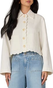 Wit & Wisdom Scallop Detail Cotton Crop Jacket