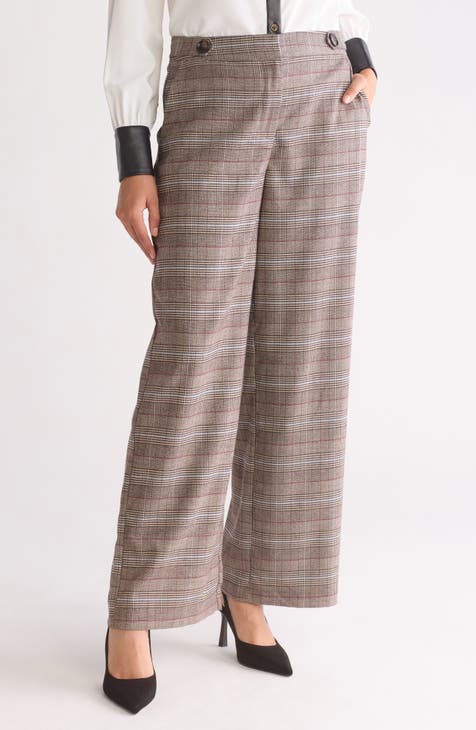 Plaid Wide Leg Pants