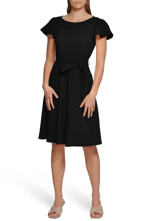 Petal Cap Sleeve A-Line Dress