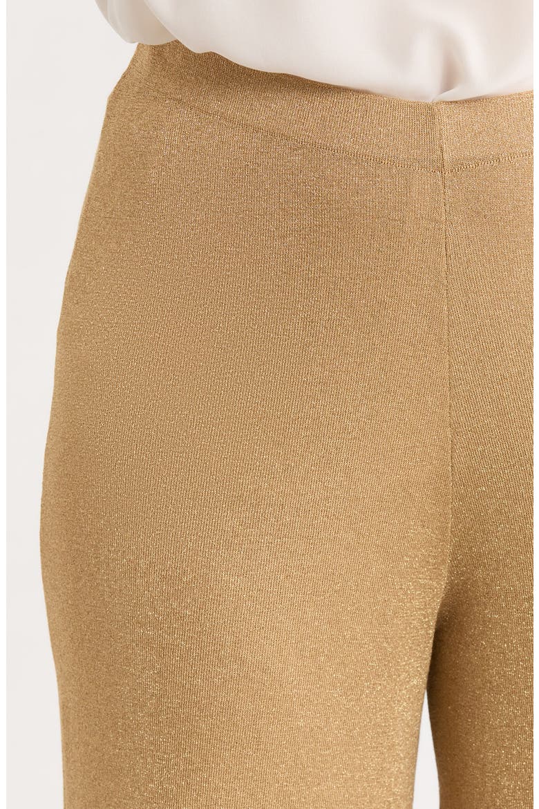 Lurex Metallic Wide Leg Sweater Pants, Alternate, color, LIGHT GOLD