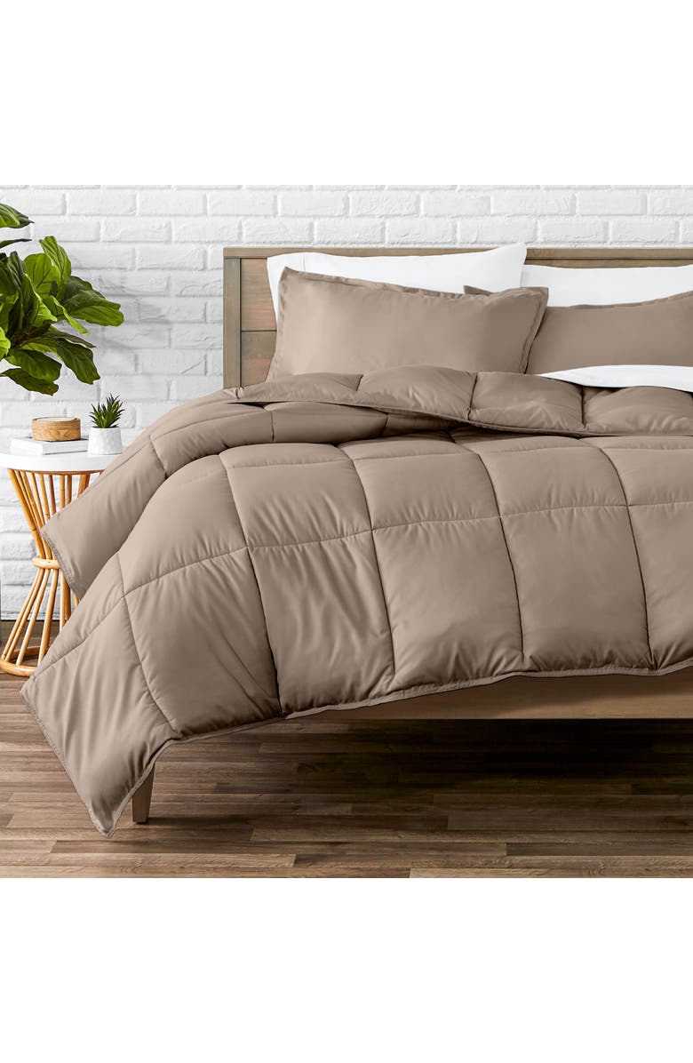Bare Home All-Season Down Alternative Comforter Set, Alternate, color, Taupe