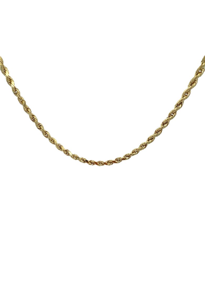 14K Diamond Cut Rope 4.3mm 24in 9g Chain Necklace, Main, color, Yellow Gold
