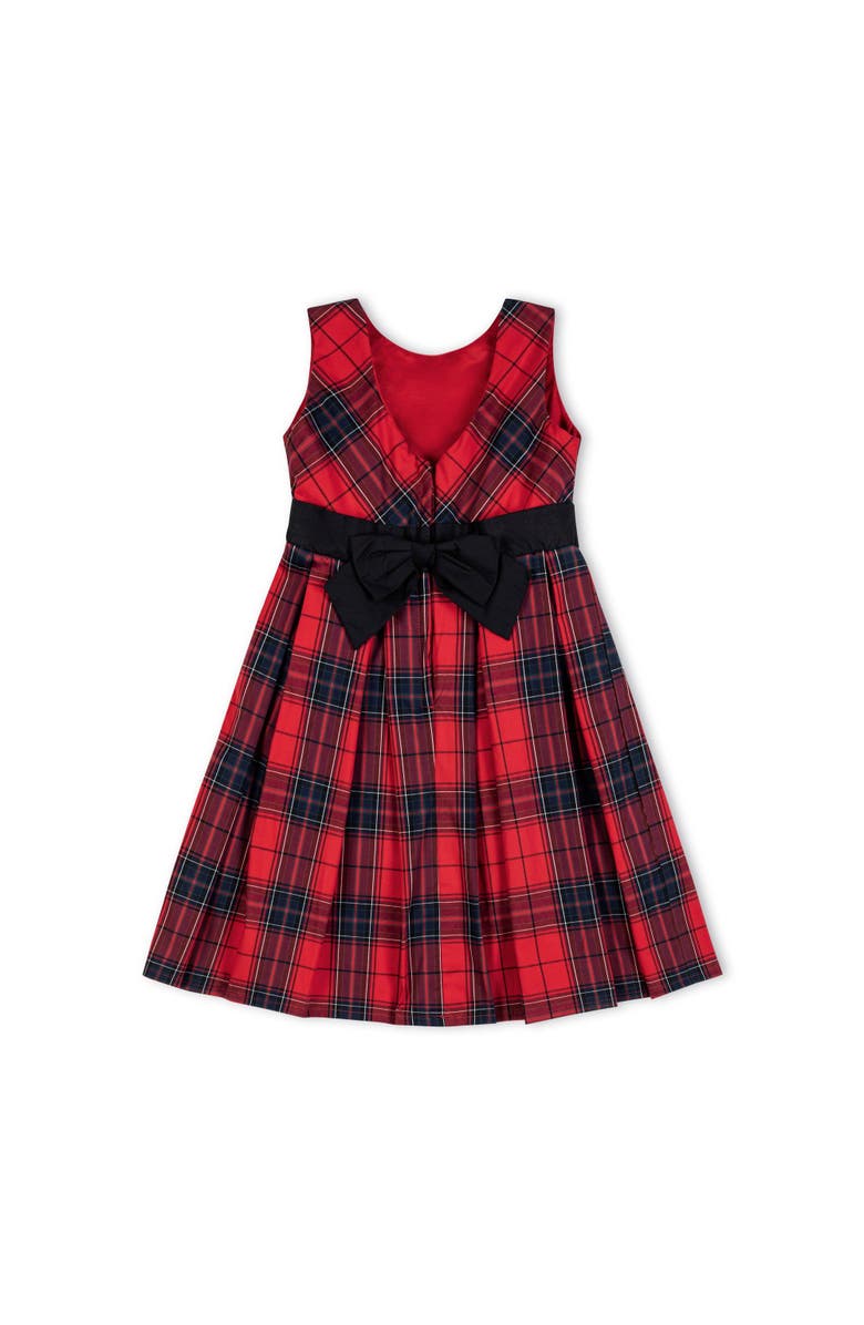 Hope & Henry Baby Girls' Pleated Party Dress, Infant, Alternate, color, Red Holiday Plaid