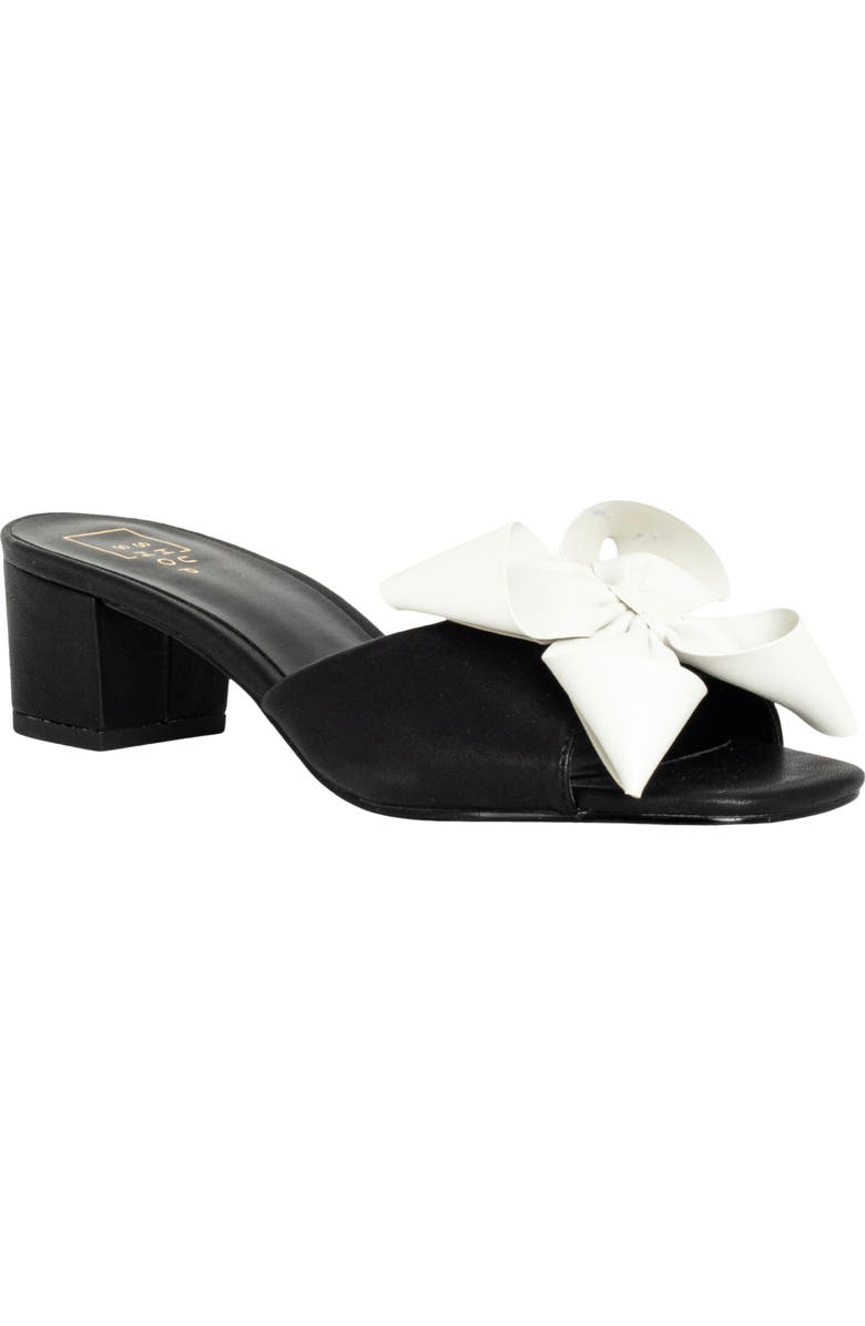 SHUSHOP Flora Slide Sandal, Main, color, Black And White