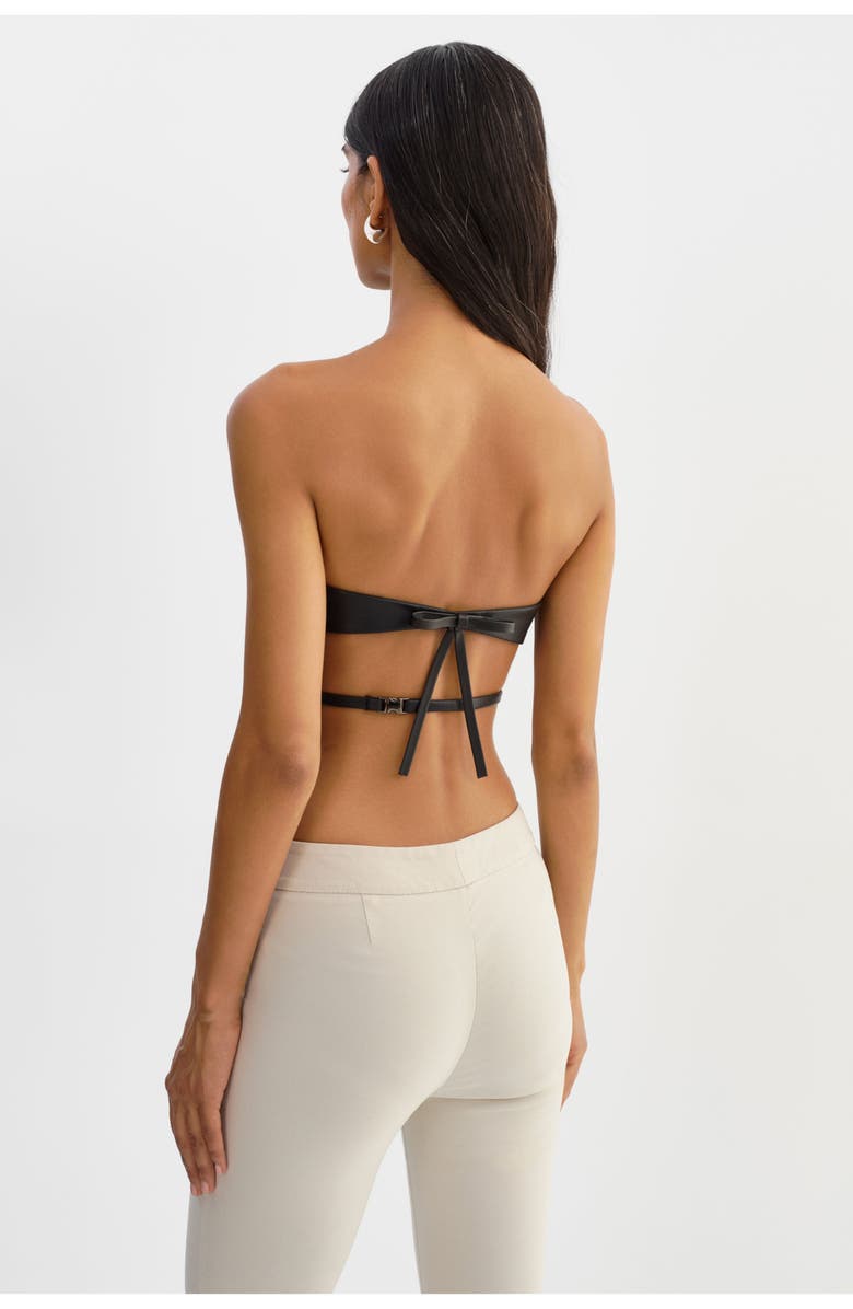 LAMARQUE Katya | Faux Leather Open Back Strapless Top, Alternate, color, Black
