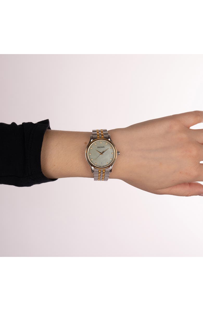 Balmain Beleganza Diamond Bracelet Watch, 32mm, Alternate, color, Bicolor Stainless Steel