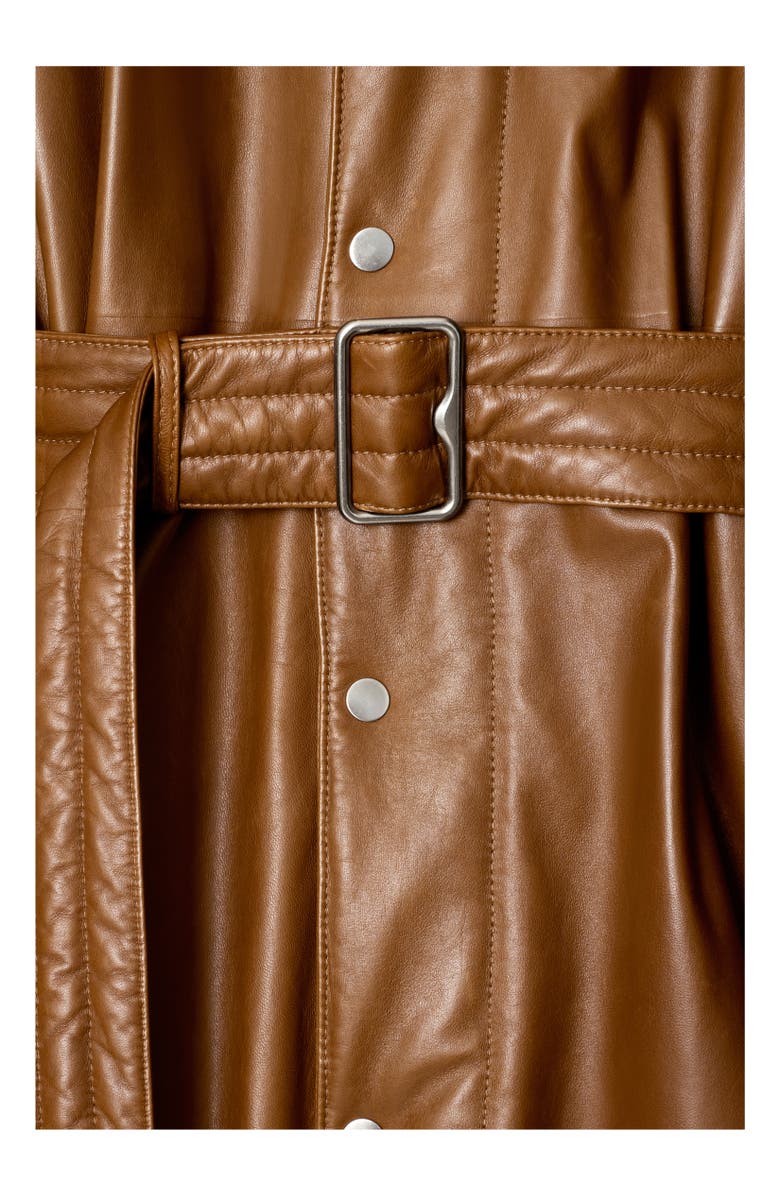 Burberry Faux Fur Trim Leather Parka, Alternate, color, 