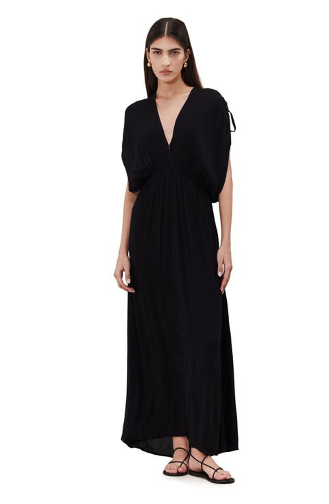 Solena Crêpe V Neck Open Back Midi Dress Cover-Up