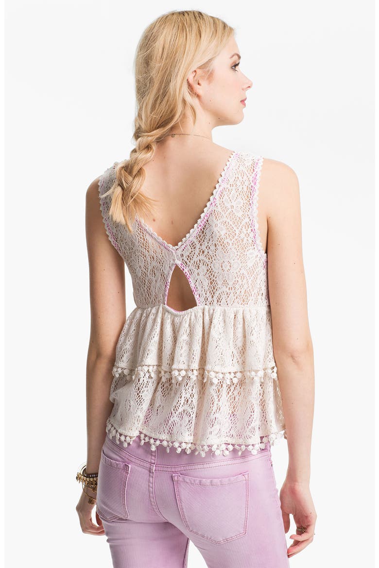 'Daydream' Tiered Lace Tank, Alternate, color, IVORY