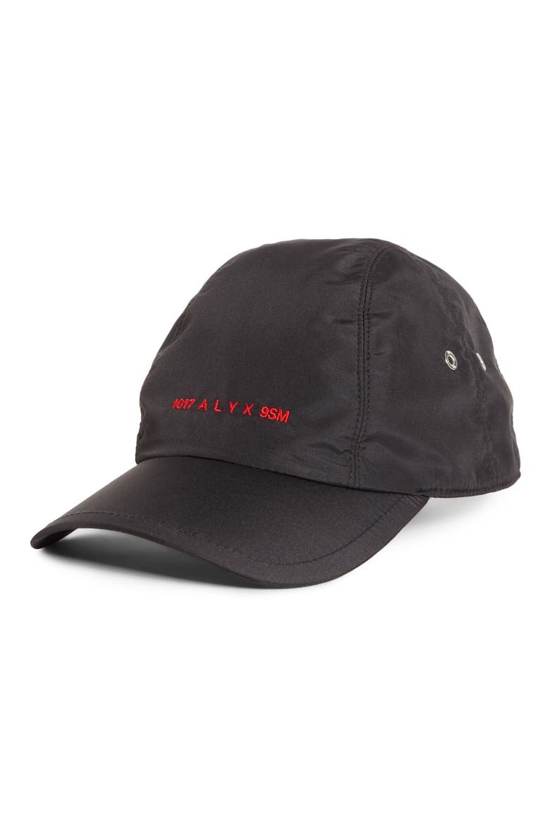 Embroidered Nylon Baseball Cap (Nordstrom Exclusive), Main, color, BLACK