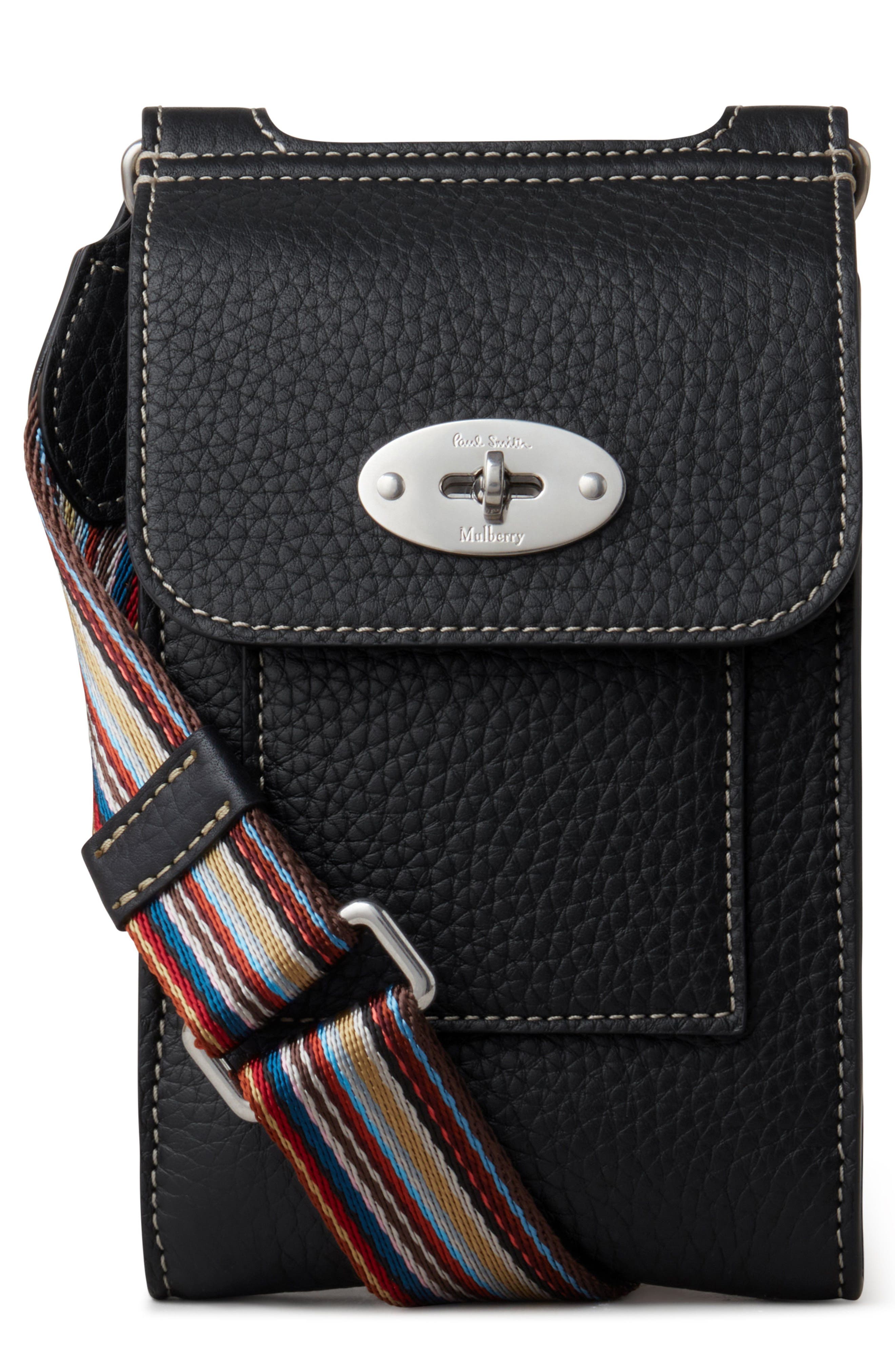 Mulberry x Paul Smith Mini Antony Leather Crossbody Pouch, Main, color, 