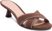 Stuart Weitzman Minimalist Kitten Heel Slide Sandal