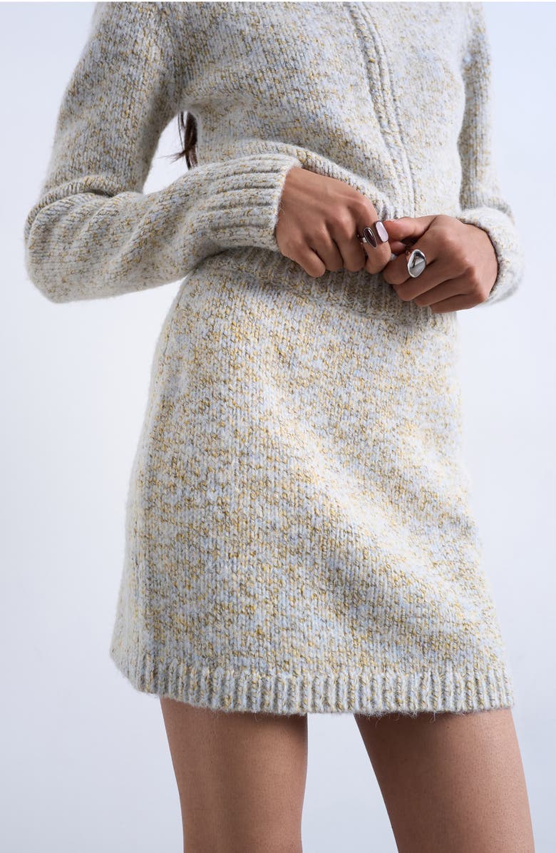 Topshop Twist Yarn Miniskirt, Alternate, color, Light Blue Multi