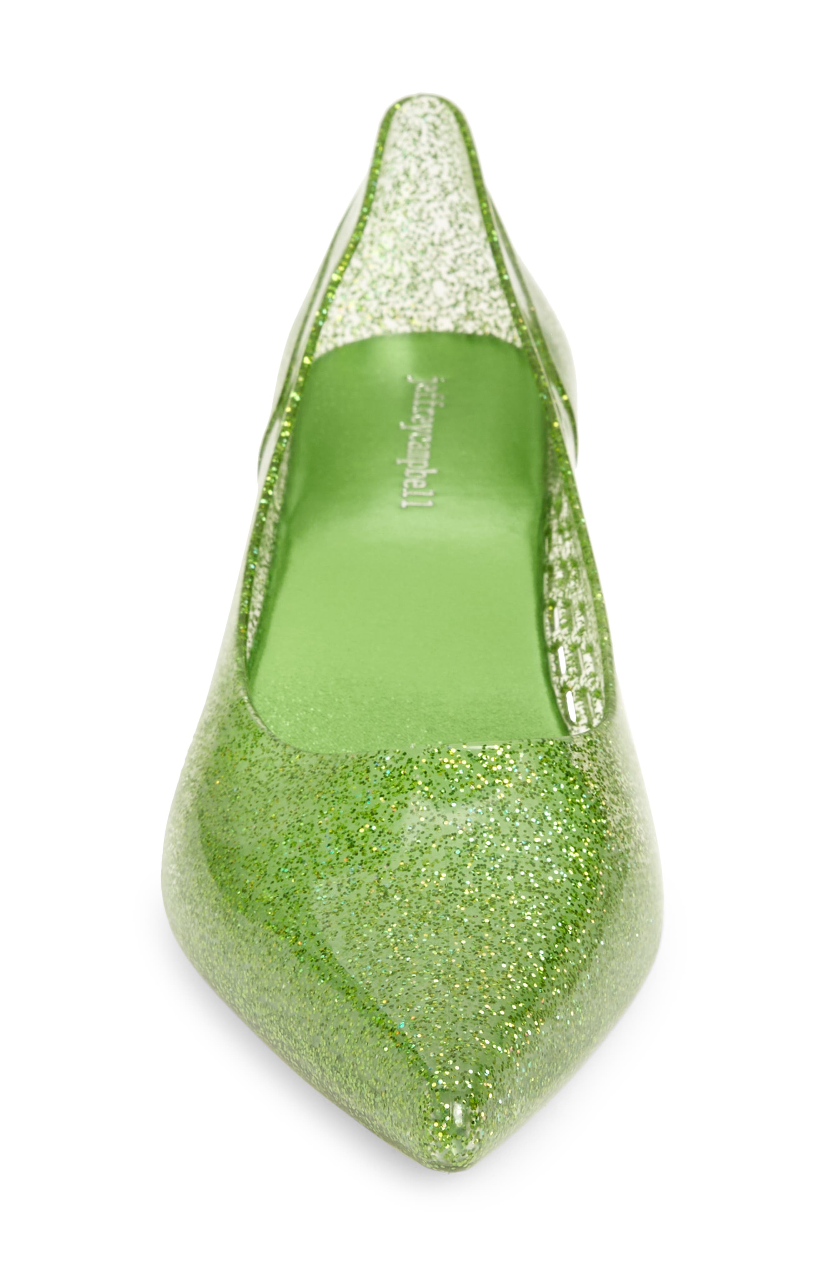 Millenni Pointed Toe Kitten Heel Pump, Alternate, color, GREEN IRIDESCENT GLITTER