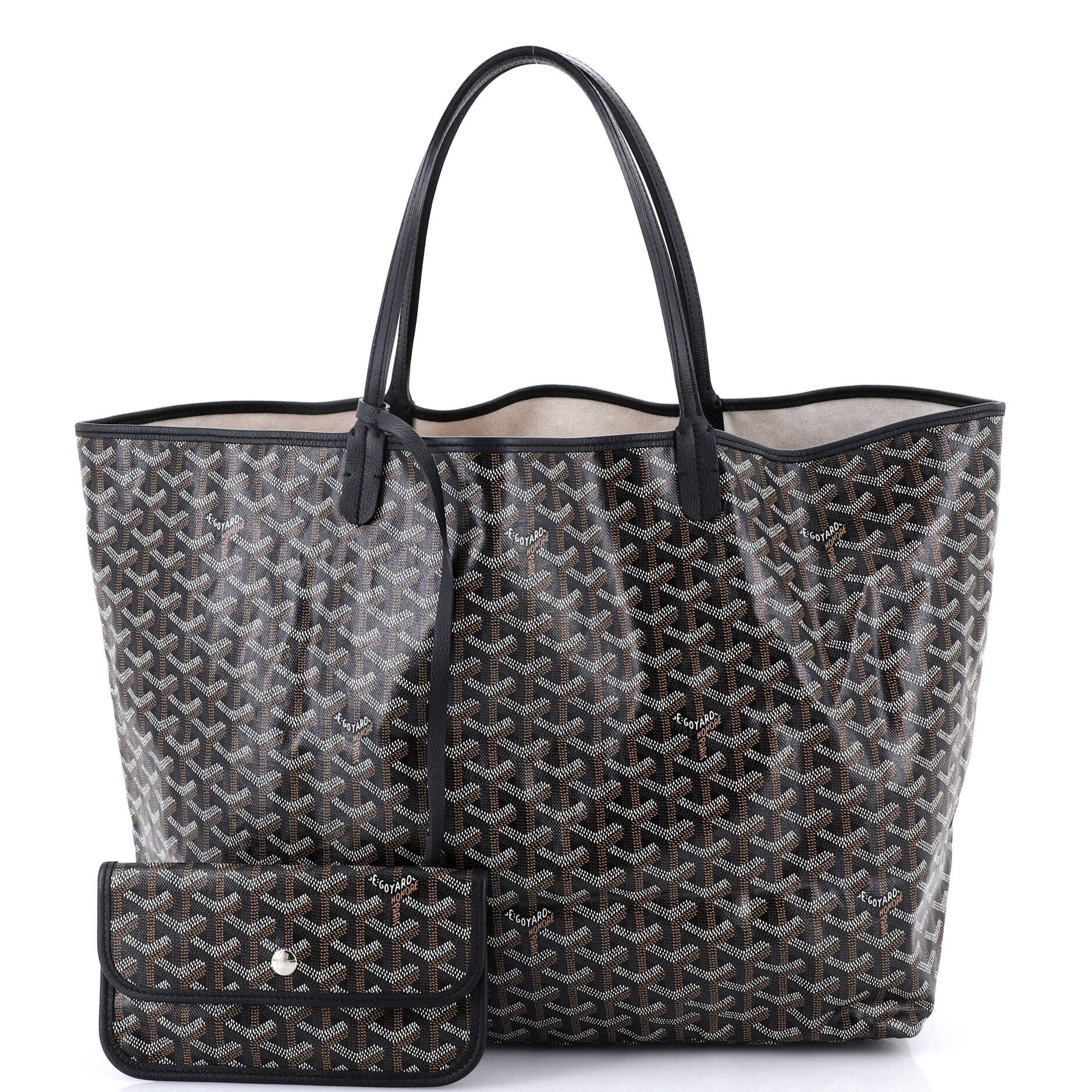 Pre-Owned Goyard Saint Louis Tote Coated Canvas GM, Alternate, color, Black