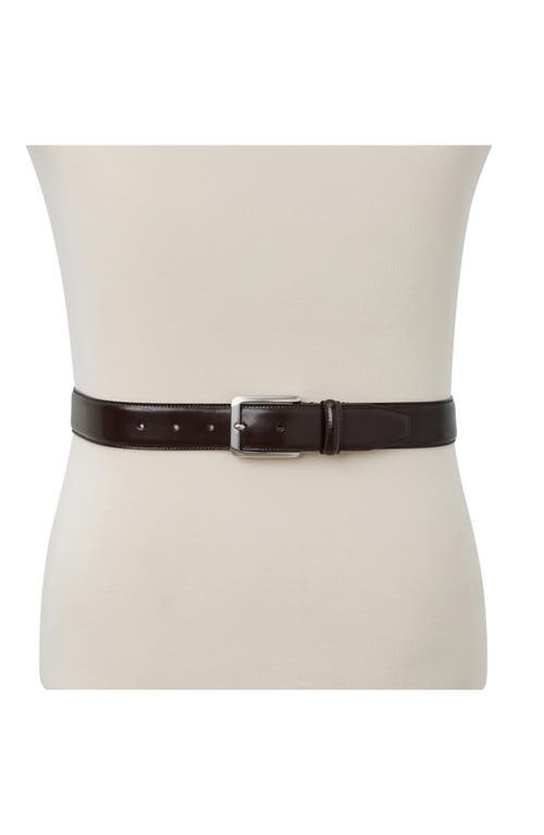 Bruno Magli Dante Leather Belt In Dark Brown