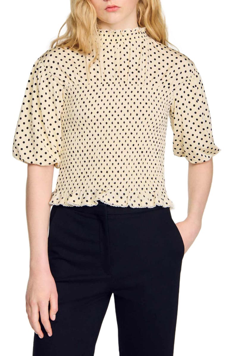 SANDRO Polka dot T-shirt, Main, color, 