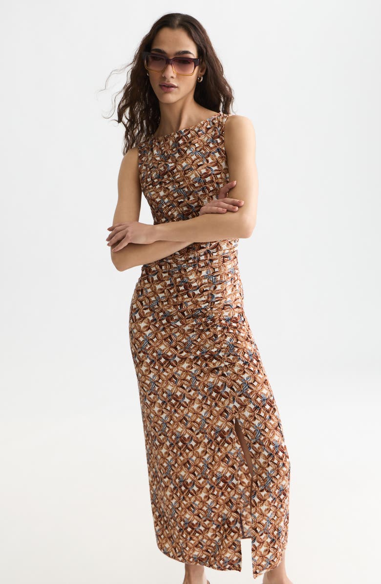 Scotch & Soda Print Texture Sleeveless Maxi Dress, Alternate, color, Tiles Flower Doeskin