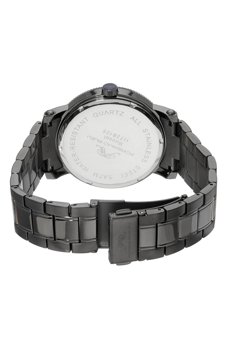 PORSAMO BLEU Men's Russel Guilloche Stainless Steel Watch, 46mm, Alternate, color, 