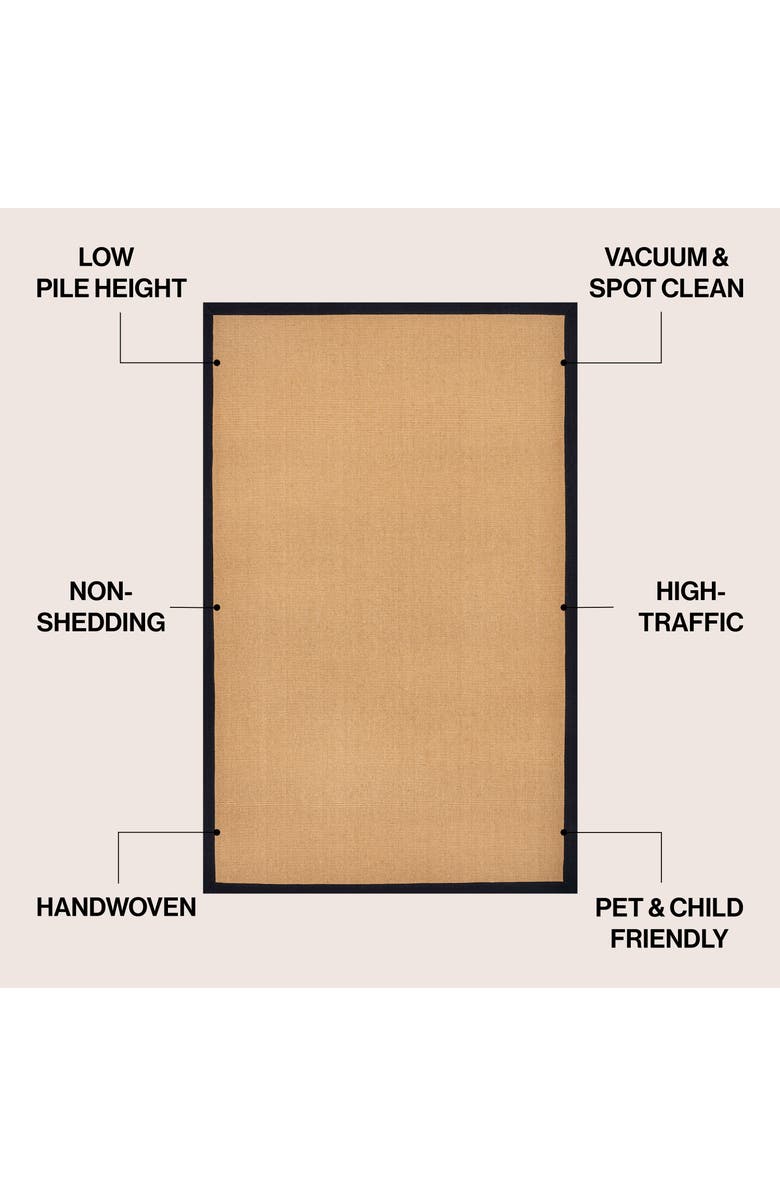 JONATHAN Y Camden Farmhouse Cottage Border Jute Area Rug, Alternate, color, Natural/Black