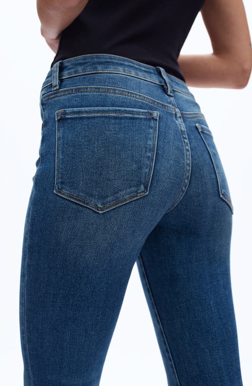Bayeas Frayed Step Hem Mid Rise Ankle Bootcut Jeans
