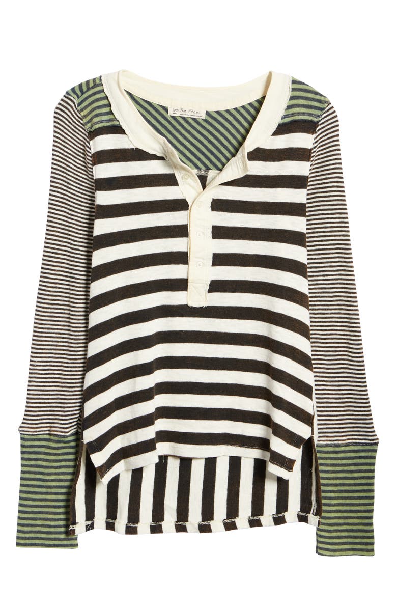 Free People Give Me Stripes Henley Top, Alternate, color, 
