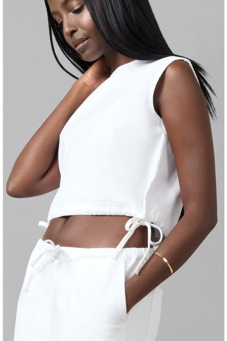 Liel Cotton Twill Top, Alternate, color, WHITE