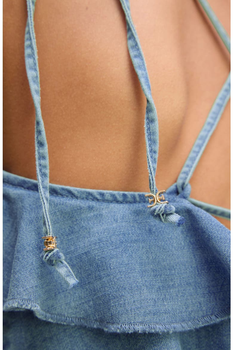 Ruffle Tie Strap Camisole, Alternate, color, PALOMINO WASH