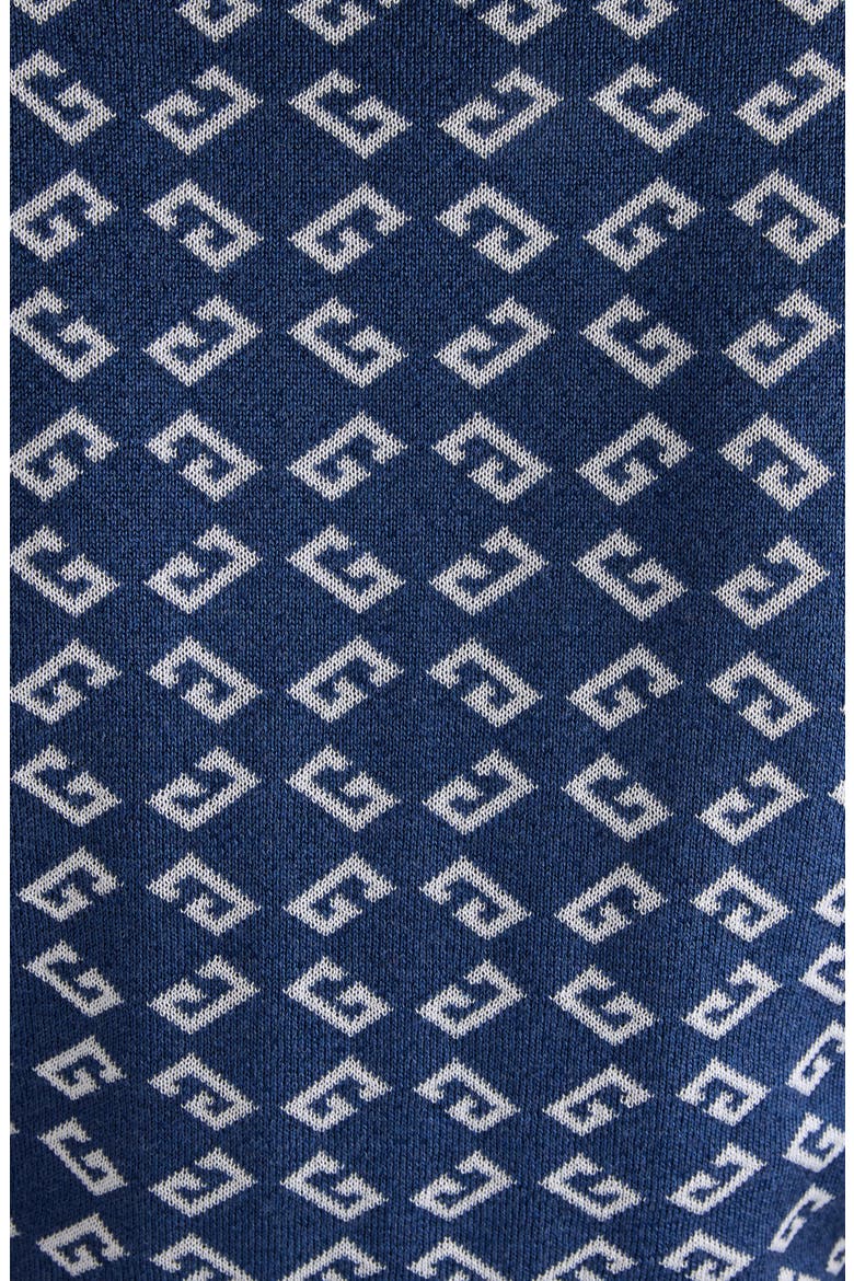 Monogram 72 Jacquard Crop Crewneck Top, Alternate, color, DENIM BLUE