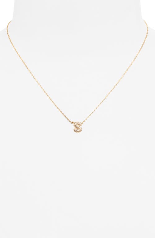 Bp. Pavé Crystal Initial Necklace In Gold
