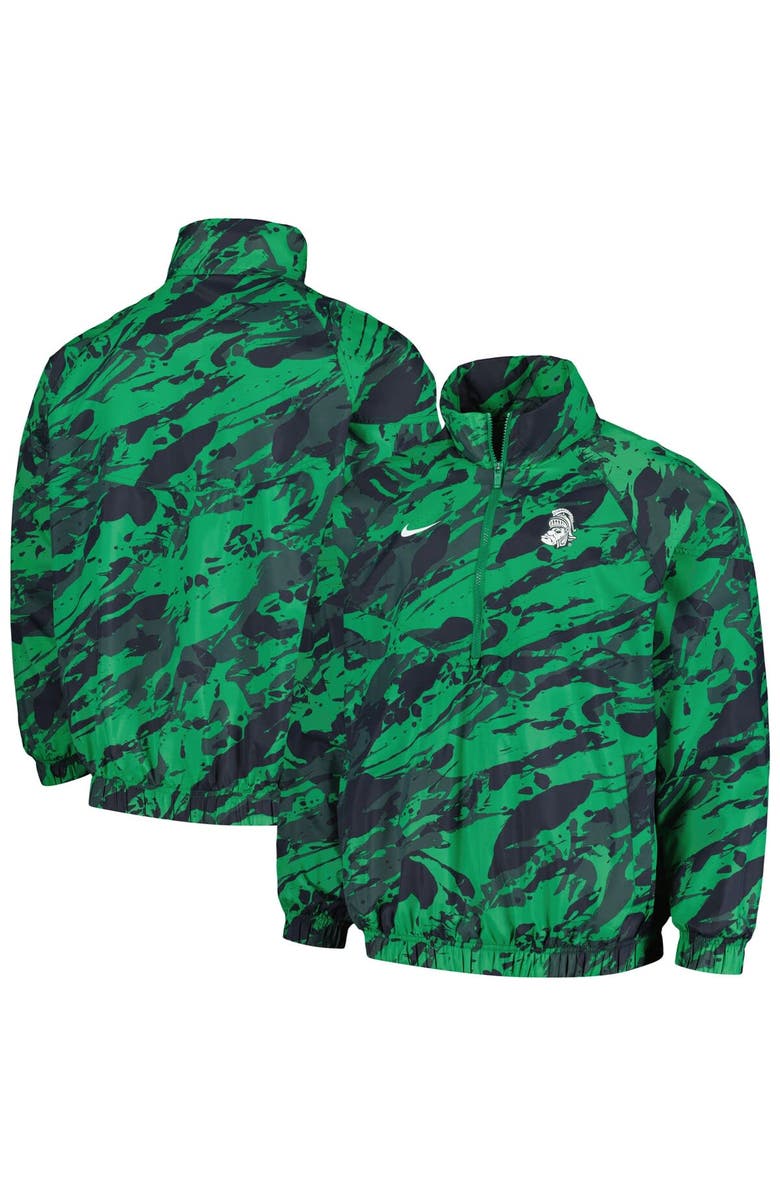 Nike Men's Nike  Green Michigan State Spartans Anorak Half-Zip Jacket, Main, color, 