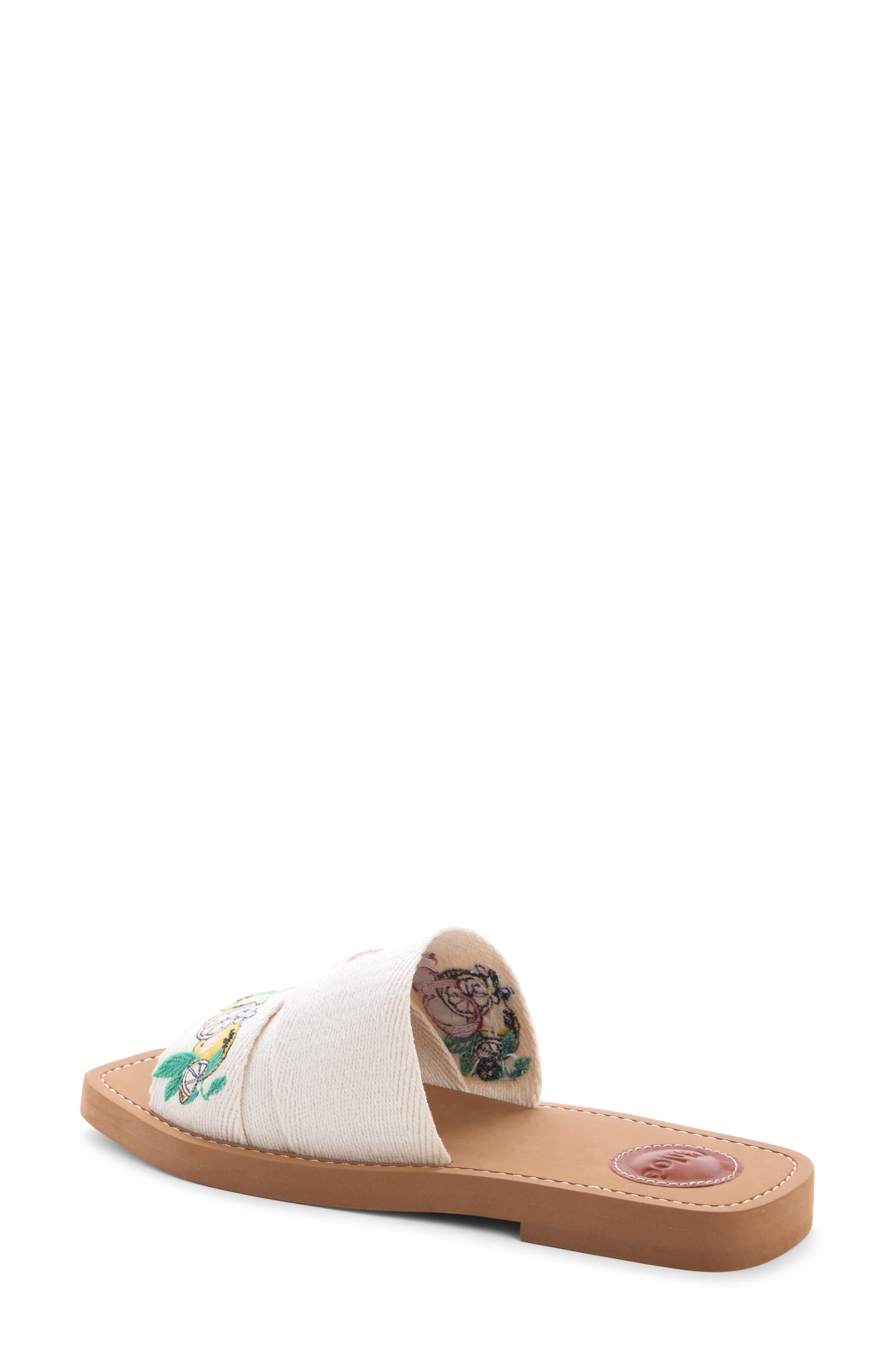 Chloé Woody Slide Sandal, Alternate, color, Citrus Yellow/ Ivory
