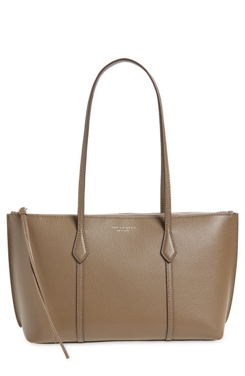 Small Perry Leather Zip Tote