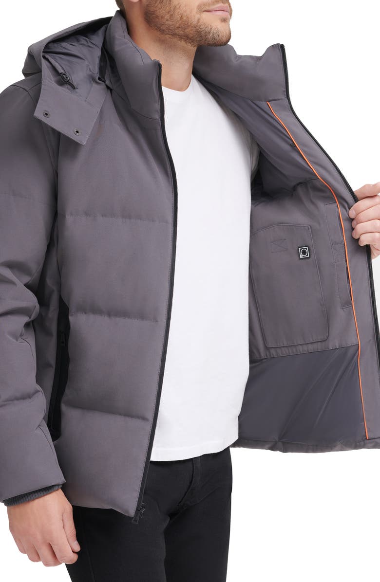Cole Haan Signature Hooded Down Puffer Jacket, Alternate, color, Charcoal