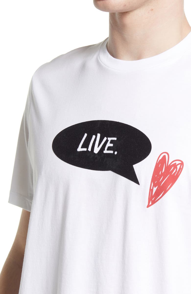 LIVE LIVE Follow Your Heart Cotton Graphic Tee, Alternate, color, Whiteout