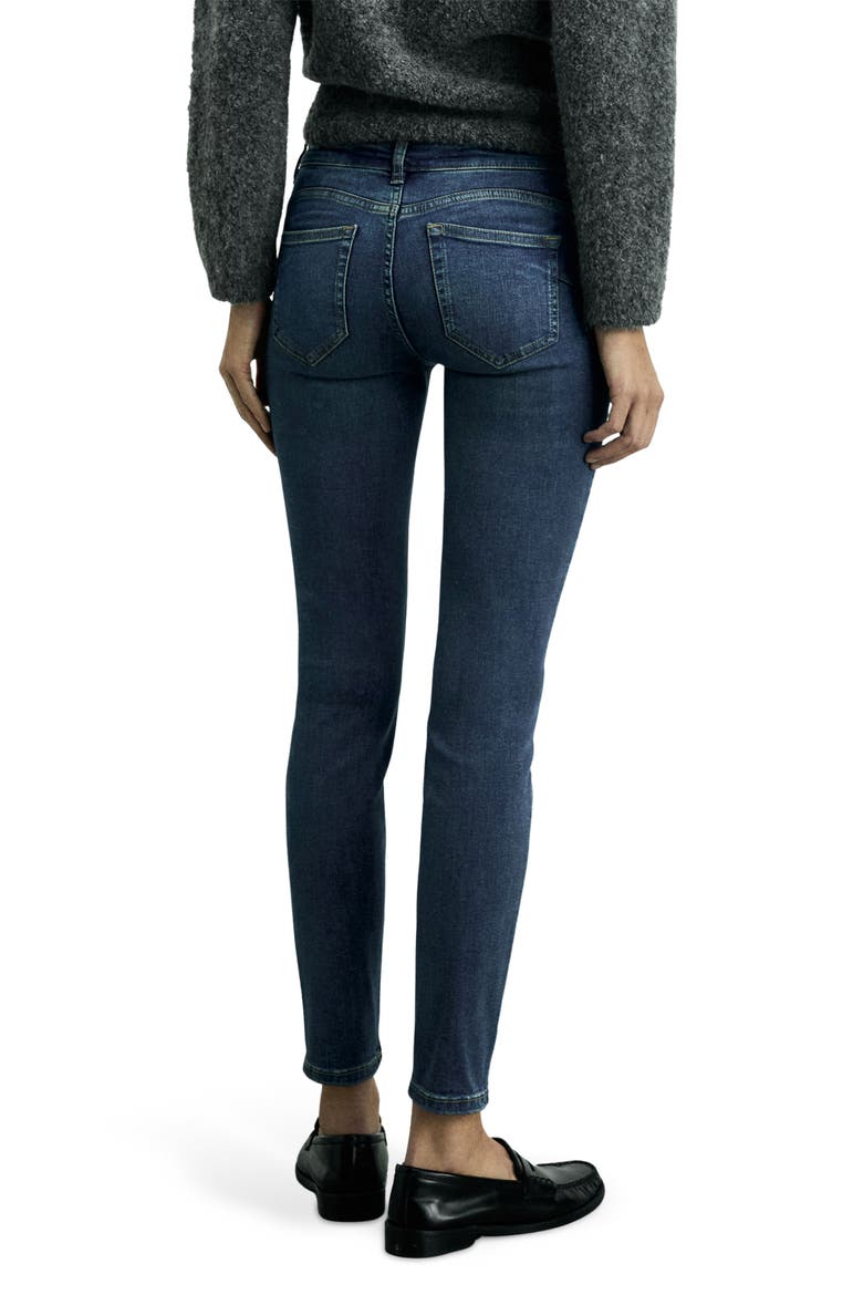 Low Rise Push-Up Skinny Jeans, Alternate, color, DARK BLUE