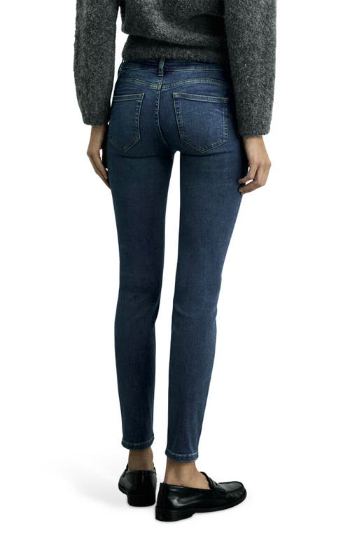 Mango Low Rise Push-up Skinny Jeans In Dark Blue