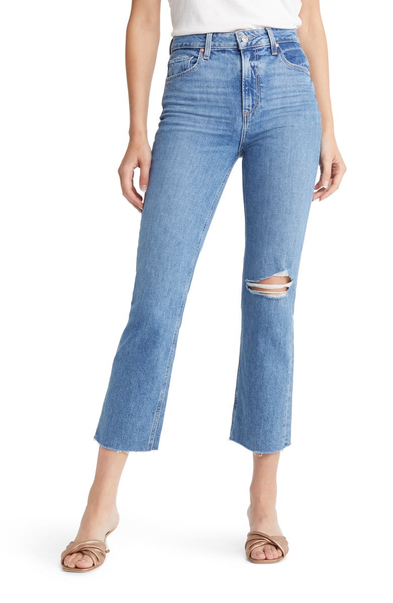PAIGE Sarah Raw Hem Ankle Straight Leg Jeans, Main, color, Dandedest