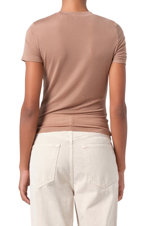 Agolde Lissa Twist Front T-shirt In Moth (brownish Tan)