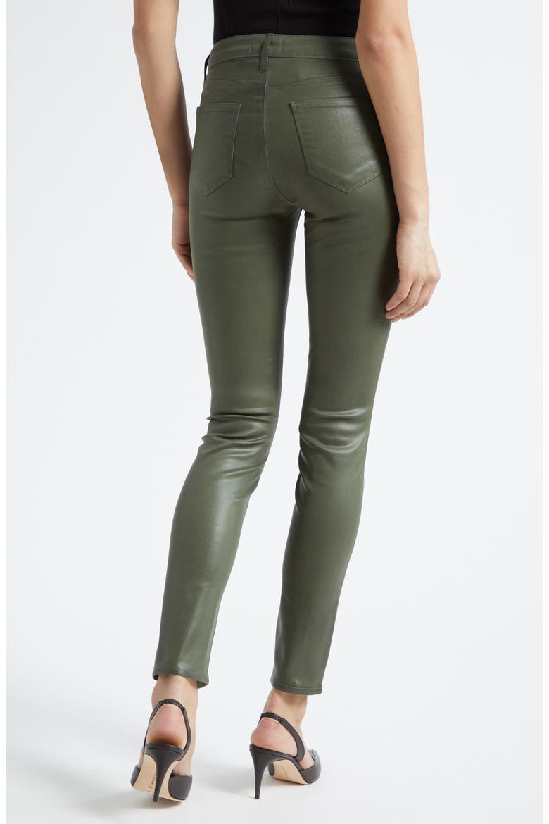 Jyothi High Waist Split Ankle Coated Skinny Jeans, Alternate, color, STONE GREY COATED