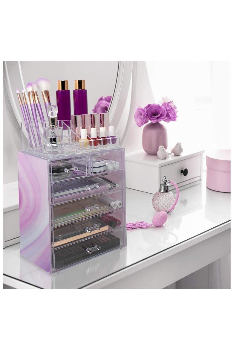 Makeup and Jewelry Storage Case Display Set - Tie-Dye, Alternate, color, TIE DYE