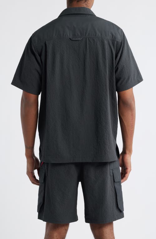 ALPHA INDUSTRIES ALPHA INDUSTRIES SEERSUCKER SHORT SLEEVE BUTTON-UP SHIRT