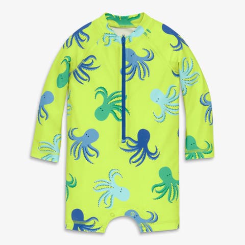 Baby One-Piece Rash Guard In Ocean Pals